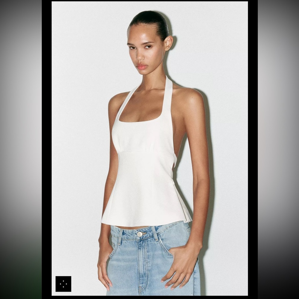 BOW HALTER TOP ZARA S